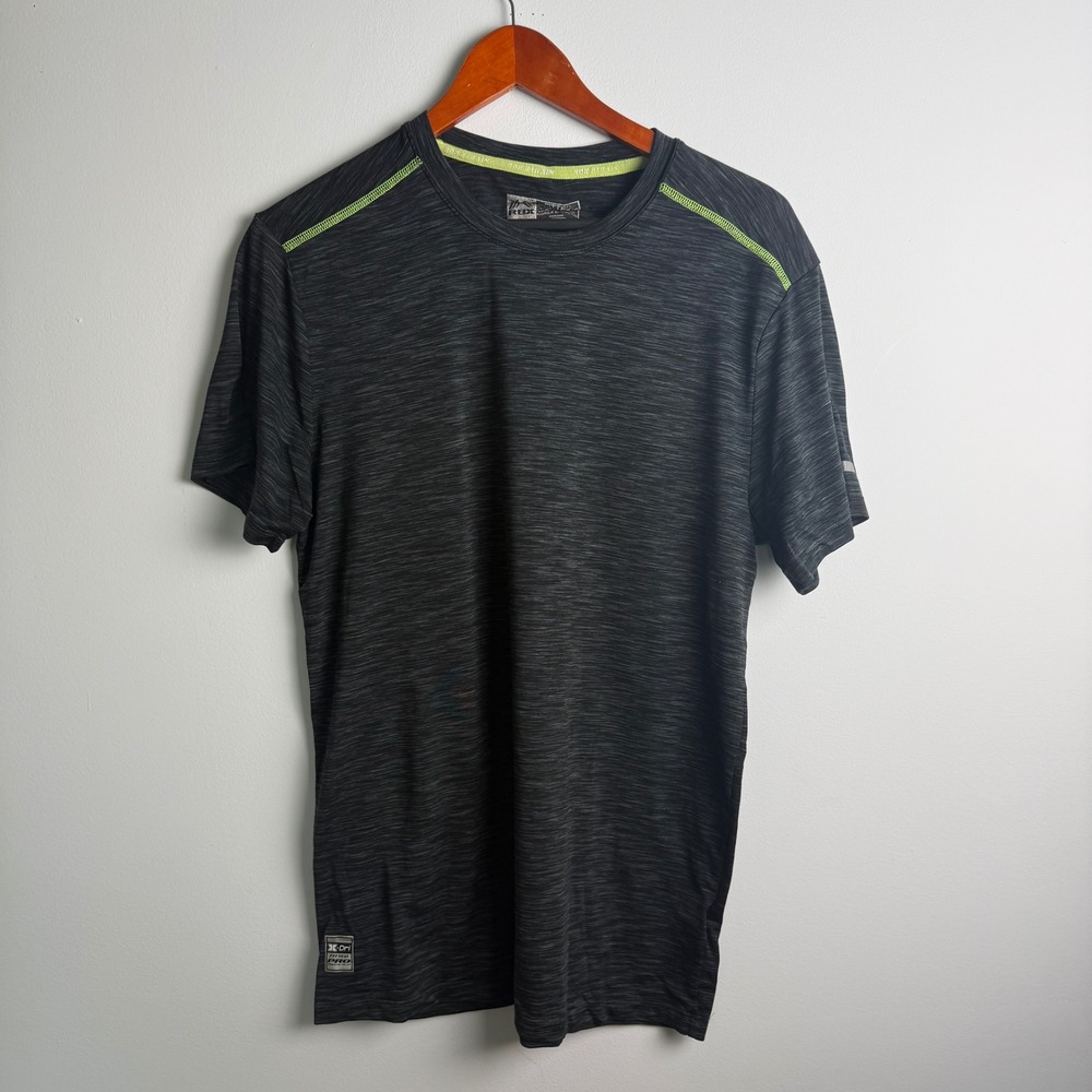 RBX X-Dri Fitted Pro Activewear Shirt Mens Black Heather Short Sleeve M